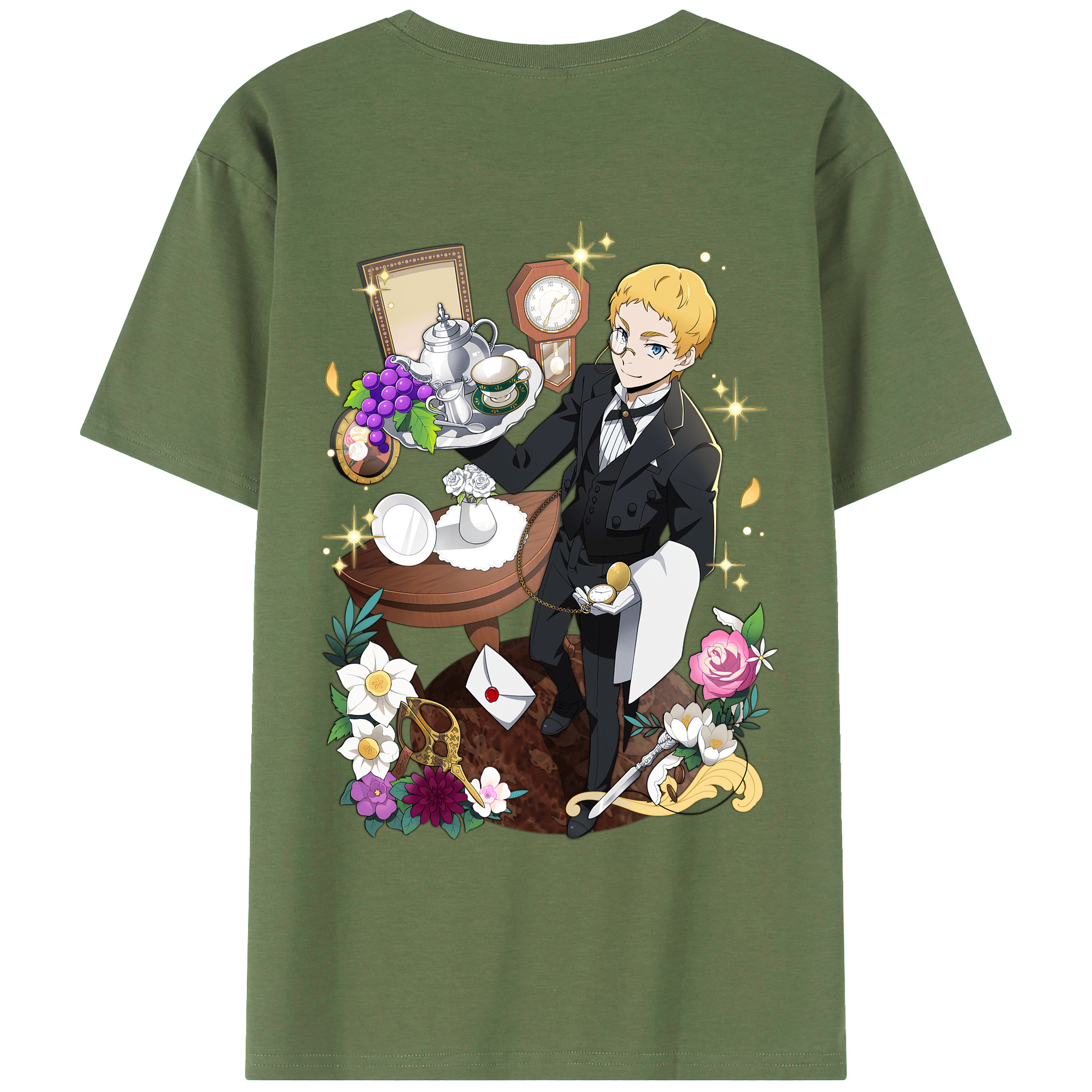 （画像用） 文豪ストレイドッグス Bungo Stray Dogs 綿100％ メンズ半袖Tシャツ（バックプリント） 通気性
